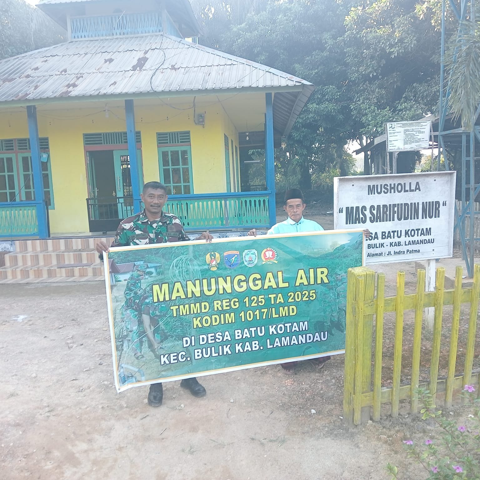 Pembuatan Sumur di Mushola Mas Sarifudin Nur Capai 100%, Wujud Nyata TMMD Reguler Ke-125 Kodim 1017/Lamandau