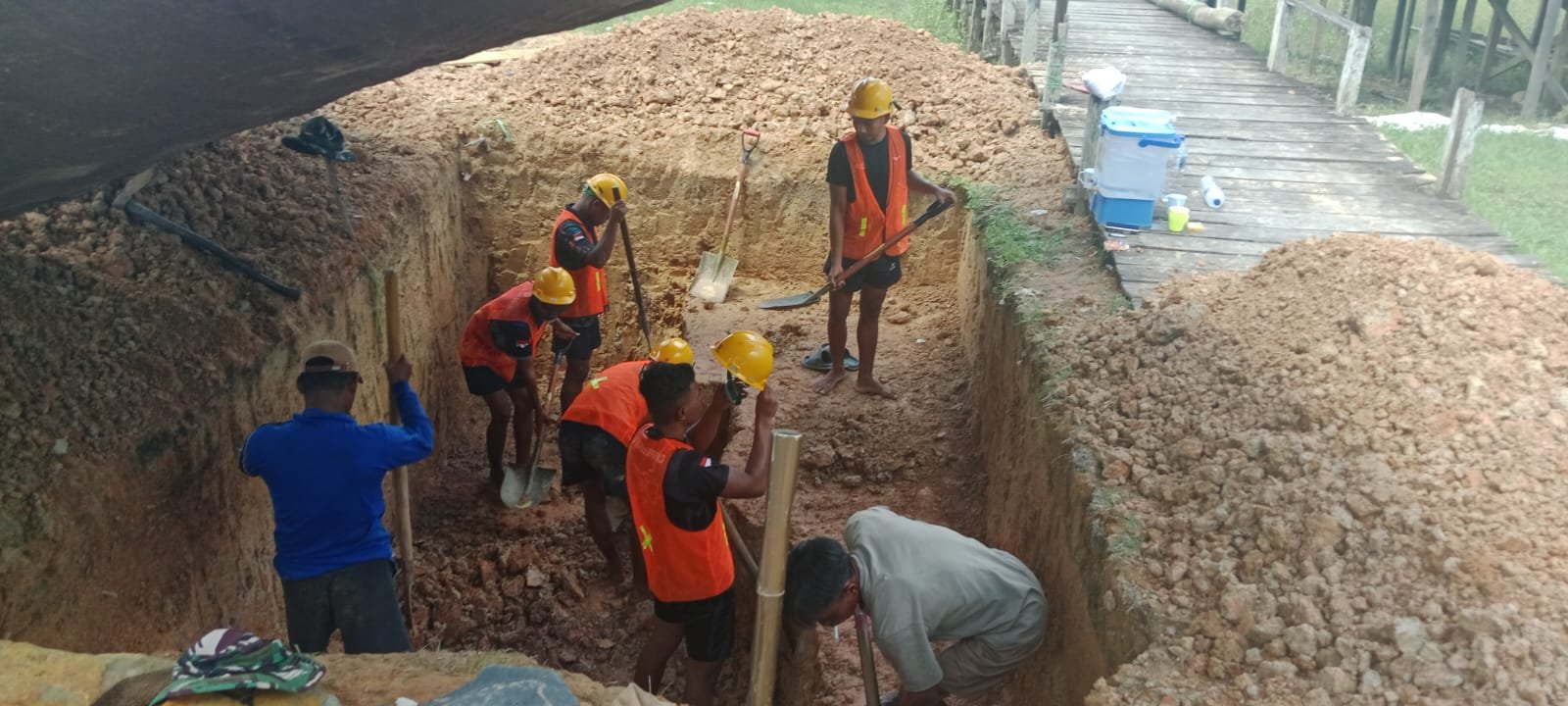 Pekerjaan Lubang Pancang di Jembatan Garuda Dimulai