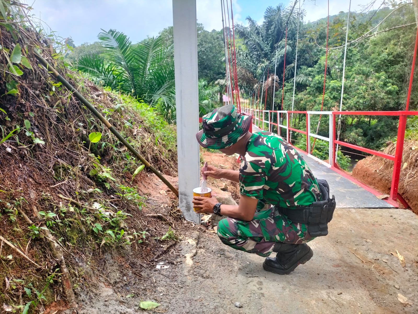 Progres Membangun Jembatan Garuda di Talang Giring Mendekati Selesai