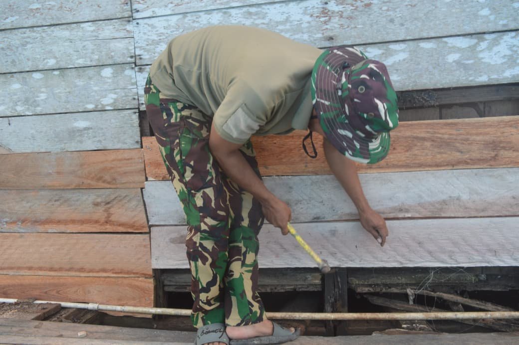Presisi Anggota TMMD Percepat Proses Pembangunan di Sungai Hijau