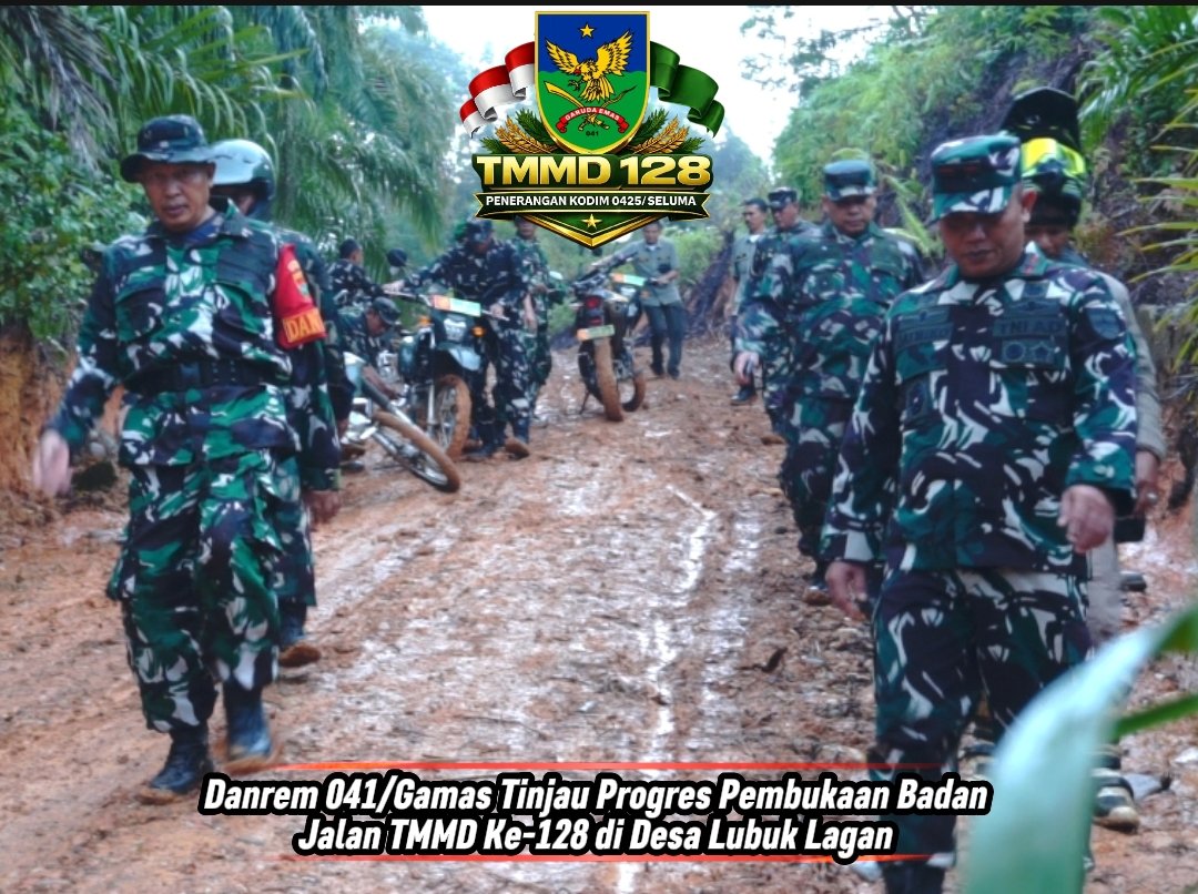 Evaluasi Proyek TMMD Ke-128 oleh Danrem 041/Gamas di Desa Lubuk Lagan