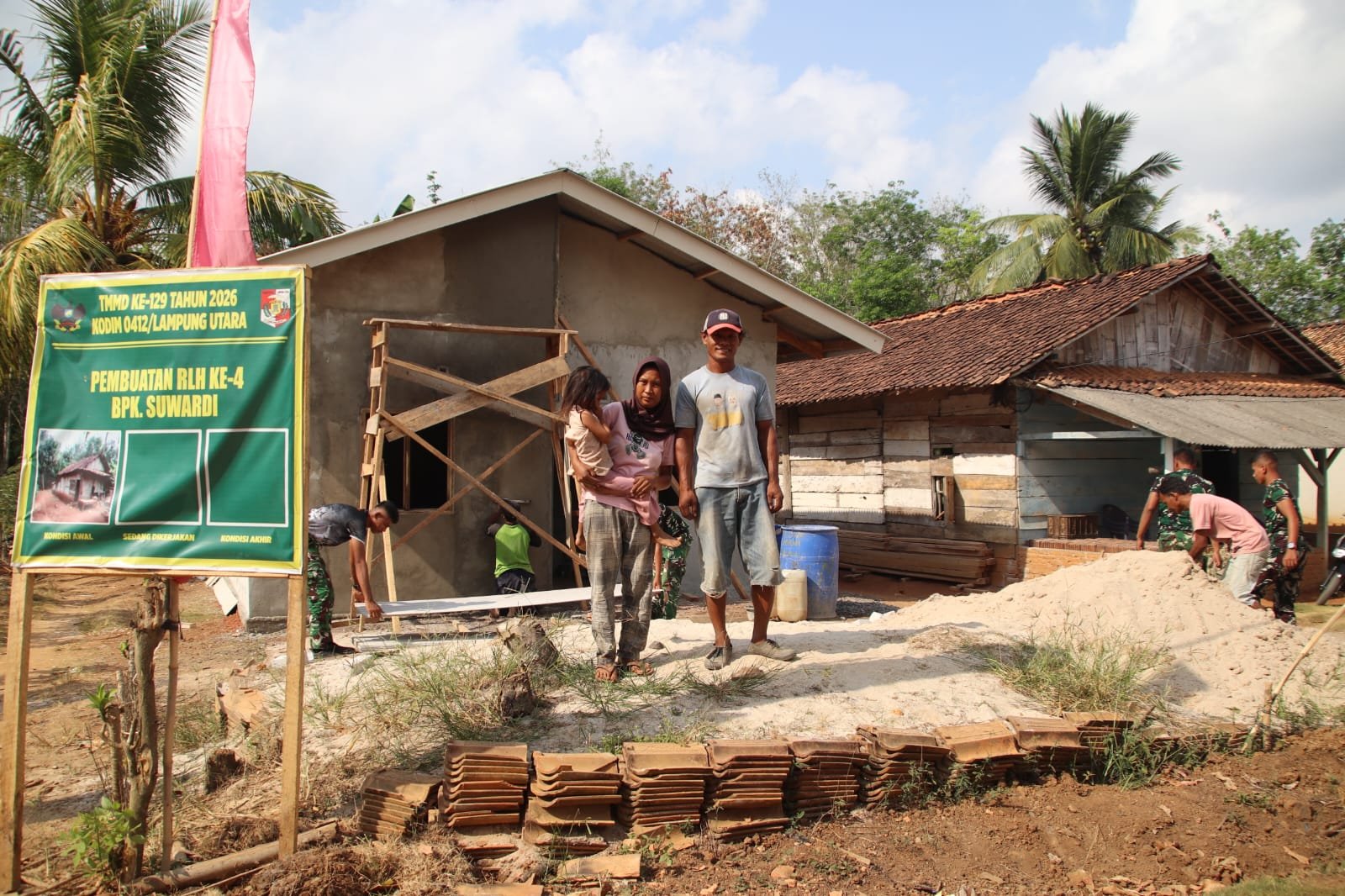 Pembangunan Rumah Bapak Suwardi Menunjukkan Kemajuan, Harapan Baru Hadir dari TMMD Ke-129
