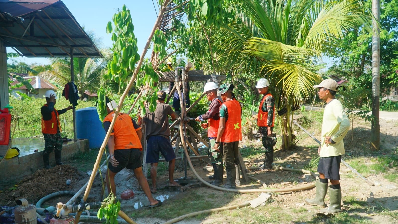 Pembangunan Sumur Bor Sasaran 3 TMMD Reguler 129 Mencapai Poin Penting