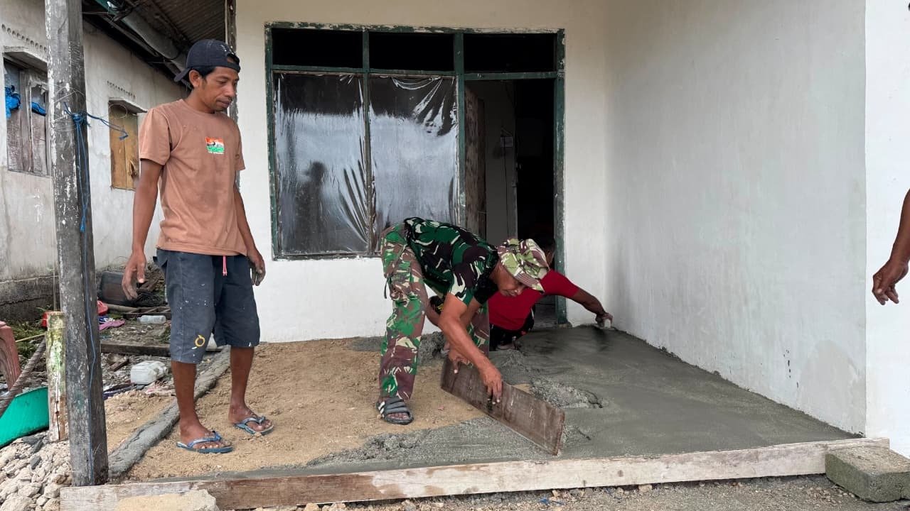 Pembangunan Rumah Layak Huni Bapak Hardi di Pulau Dua Capai Pengecoran Lantai dan Tangga