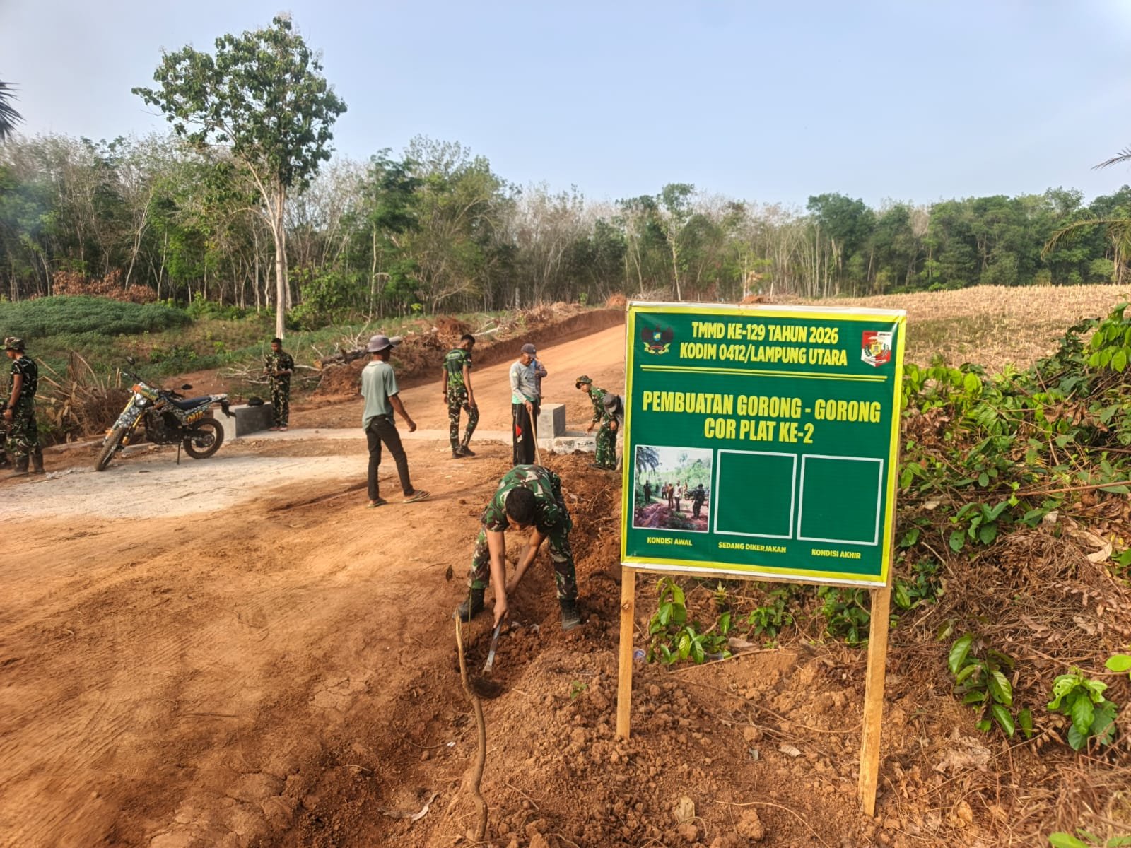 Kerja Sama TNI dan Masyarakat dalam Program TMMD 129 di Lampung Utara